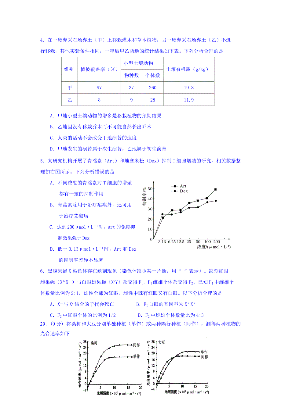 广东省揭阳市2018高三高考第一次模拟考试理综生物试题 WORD版含答案.doc_第2页