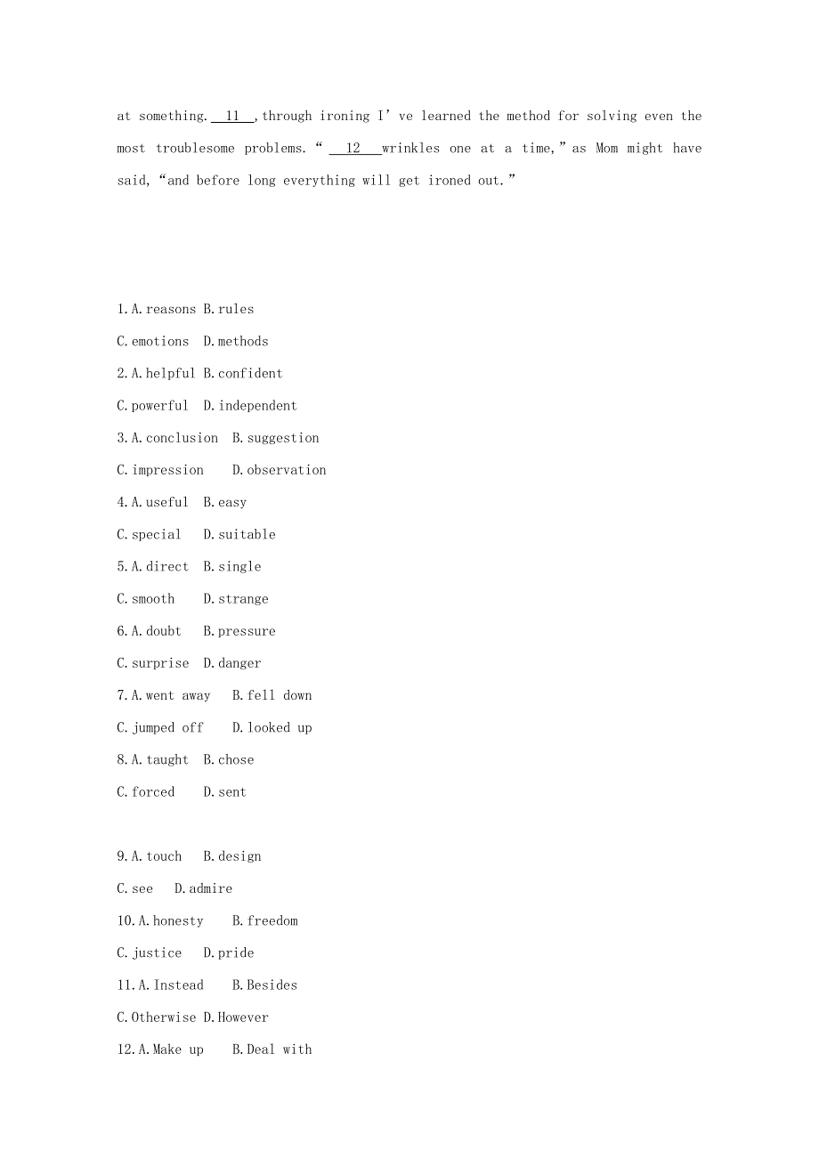 2016届高考英语二轮单元能力过关：必修5 MODULE4 CARNIVAL WORD版含解析.doc_第3页