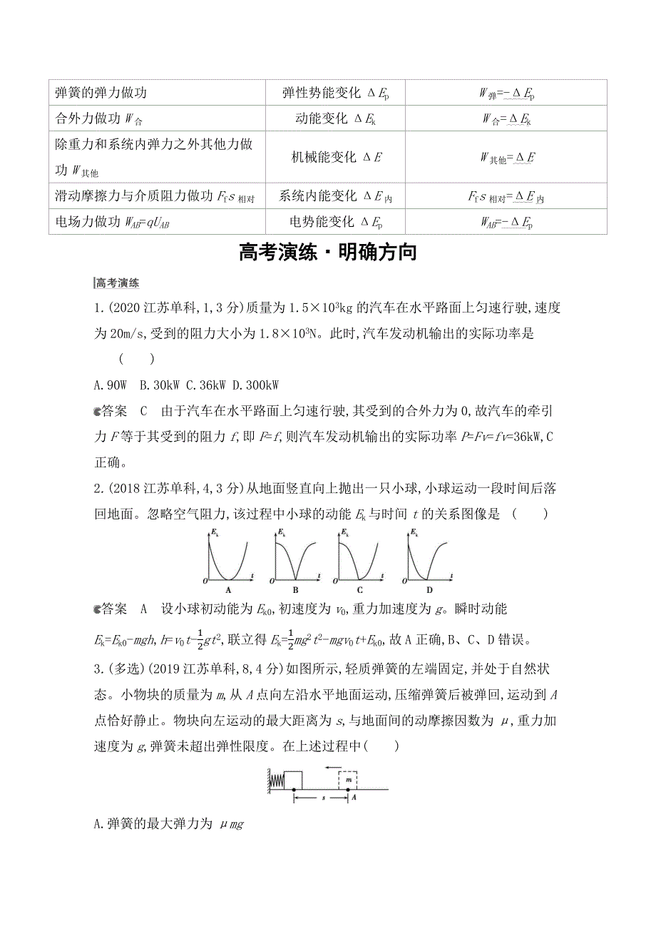 2021版高考物理人教版江苏专用二轮学案：专题二　功和能 WORD版含解析.docx_第2页