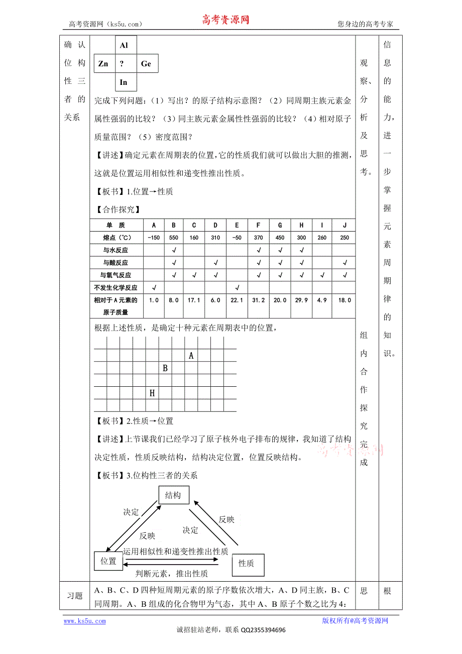 北京市2015-2016学年高一化学下册 1.2.2 元素周期表、元素周期律应用（教学设计） WORD版.doc_第2页