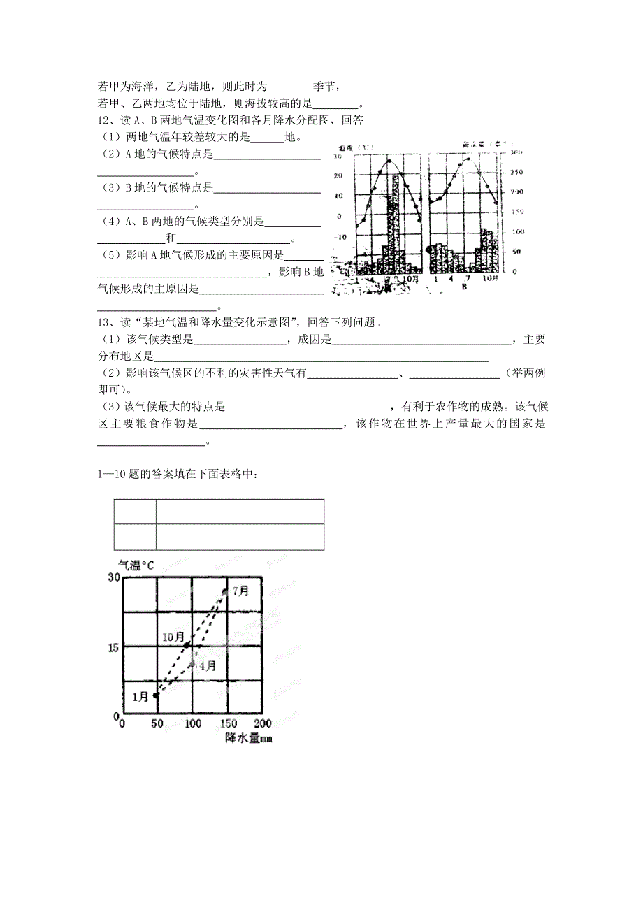 2012年高二地理练习：2.2 世界气候与自然景观（鲁科版选修2）.doc_第2页