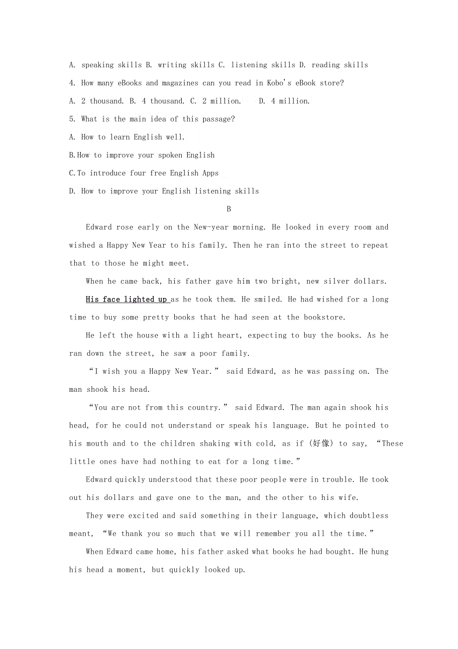 吉林省吉林市2021-2022学年高一英语上学期9月月考试题.doc_第2页