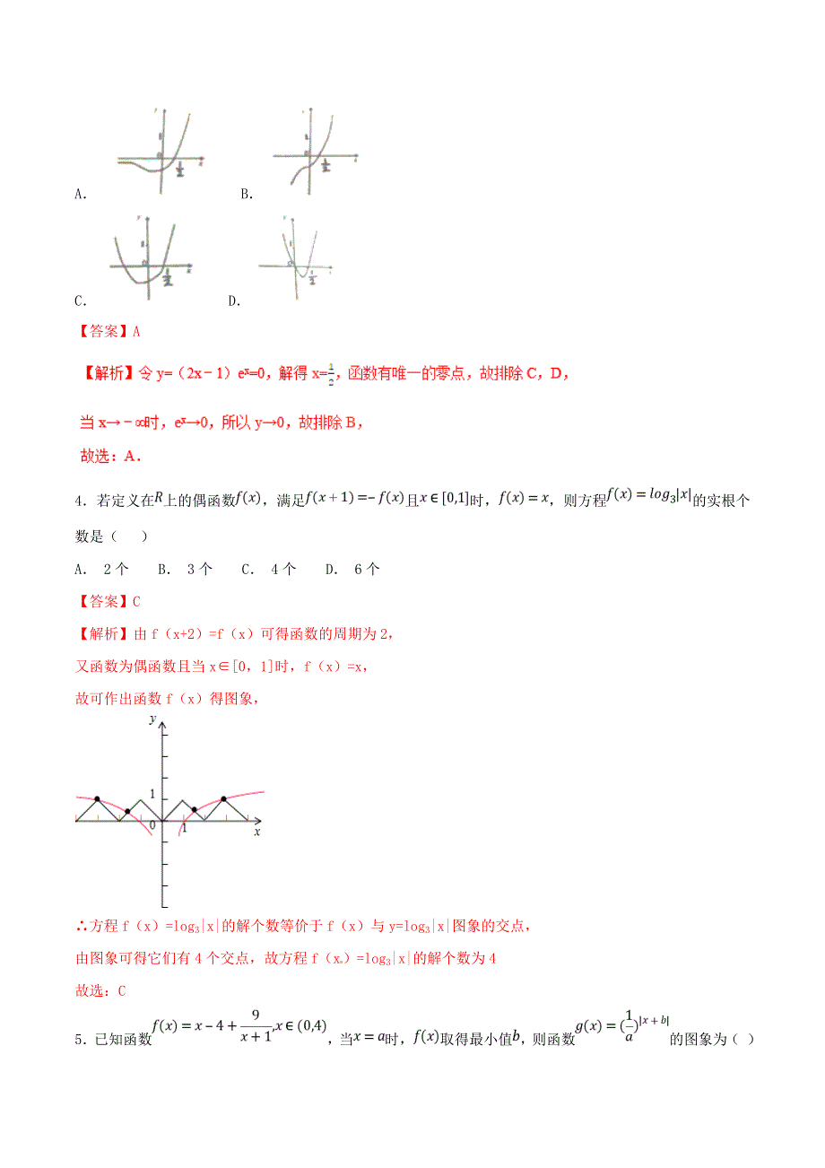 2021年高考数学 考点10 函数的图像必刷题 理（含解析）.doc_第2页