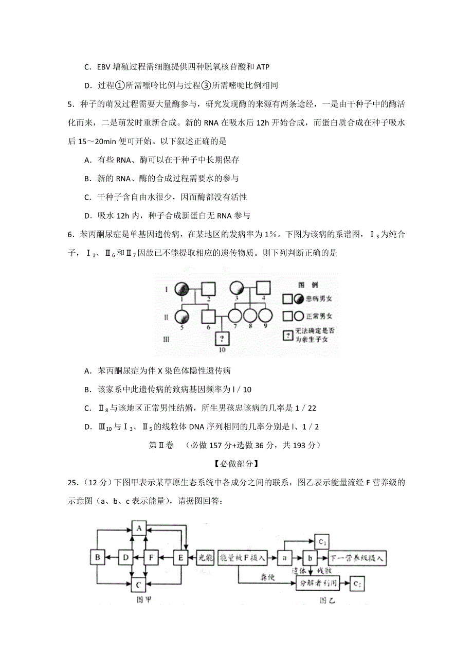 山东省滕州市善国中学2015届高三5月模拟考试生物试题 WORD版含答案.doc_第2页