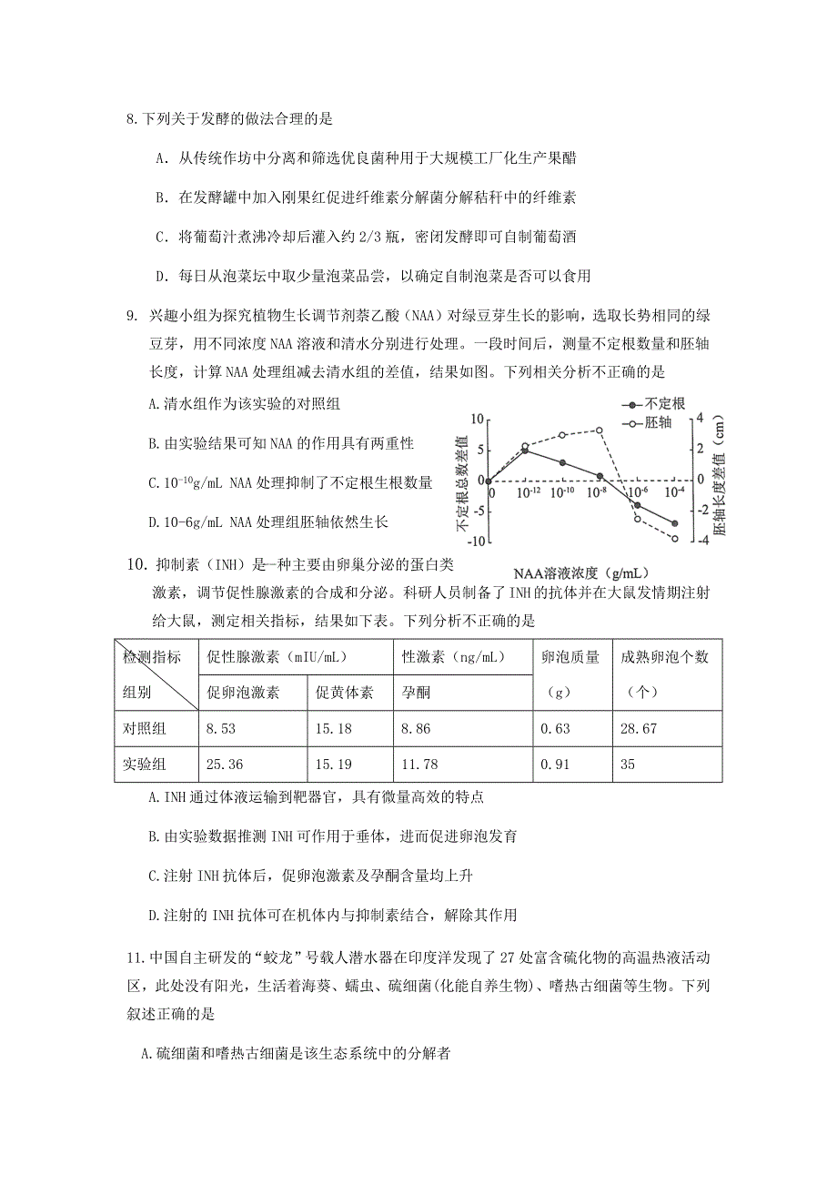 江苏省苏北名校2021届高三下学期5月考前模拟考试生物试题 WORD版含答案.docx_第3页