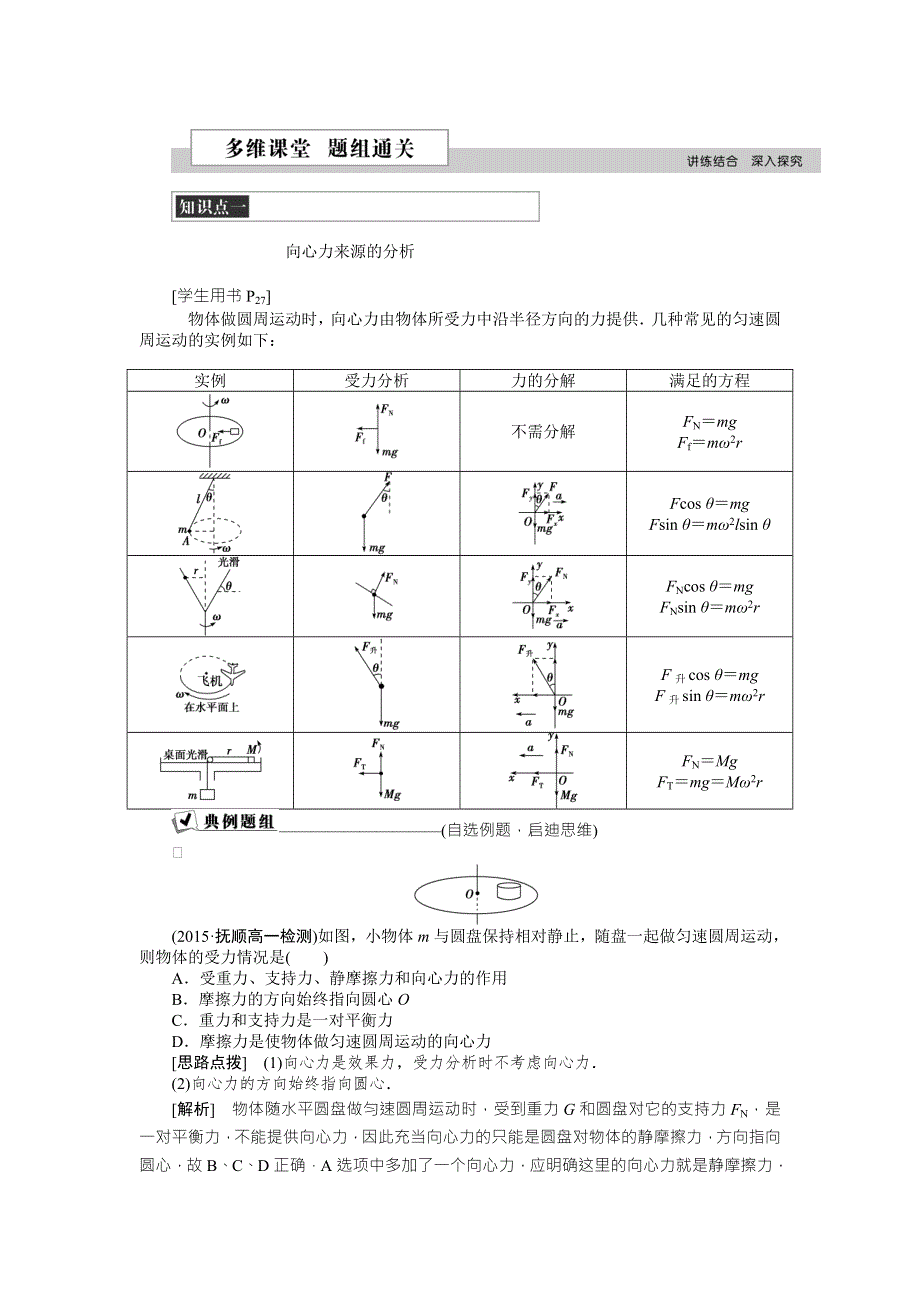 2016版《优化方案》高一物理人教版必修二配套文档：第五章第六节 向心力 WORD版含答案.doc_第3页