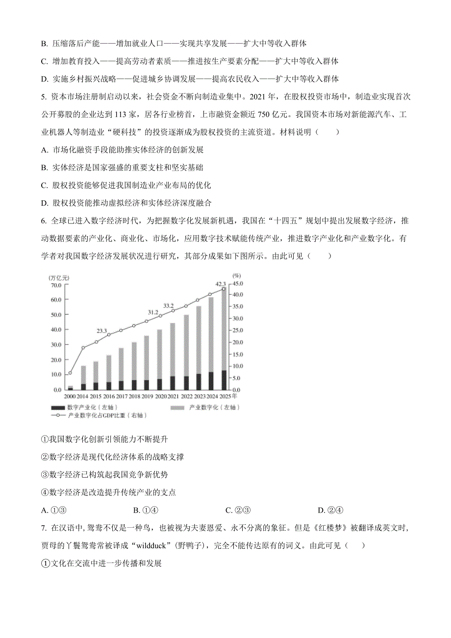 2022年高考真题——政治（江苏卷） WORD版无答案.doc_第2页