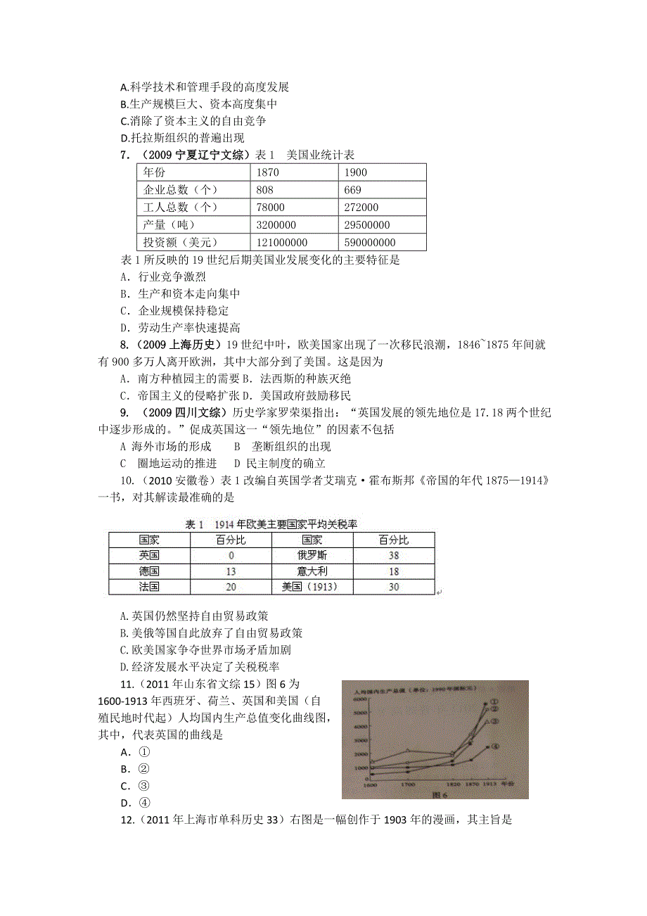 2012高一历史每课一练 第8课 第二次工业革命 13（人教版必修2）.doc_第2页