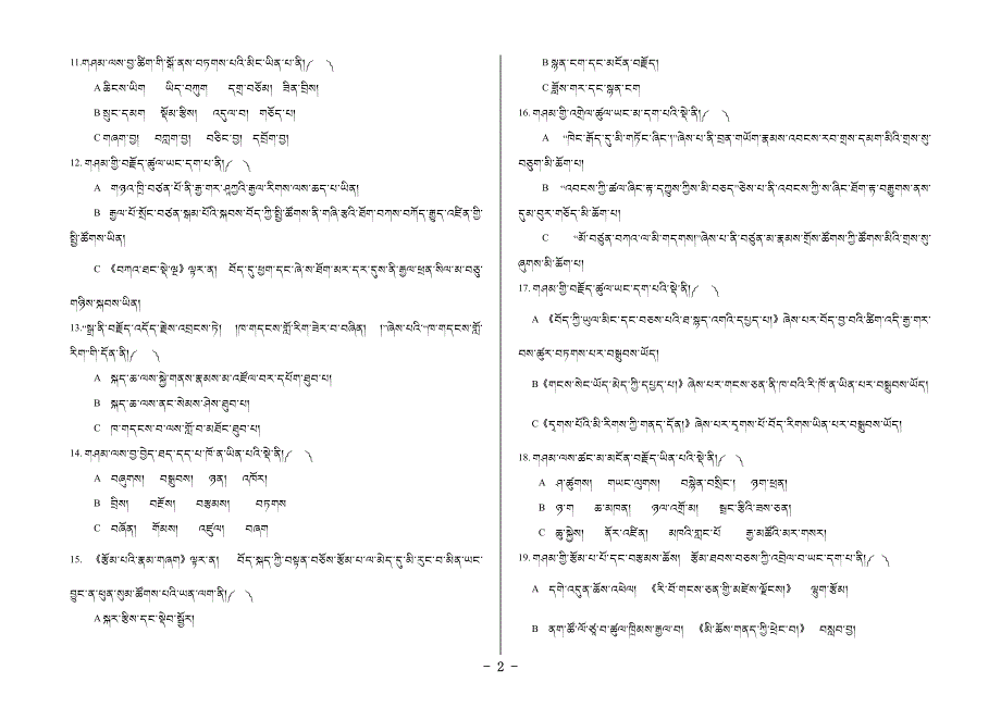 西藏日喀则区第一高级中学2017届高三上学期期中考试藏文试题 PDF版缺答案.pdf_第2页