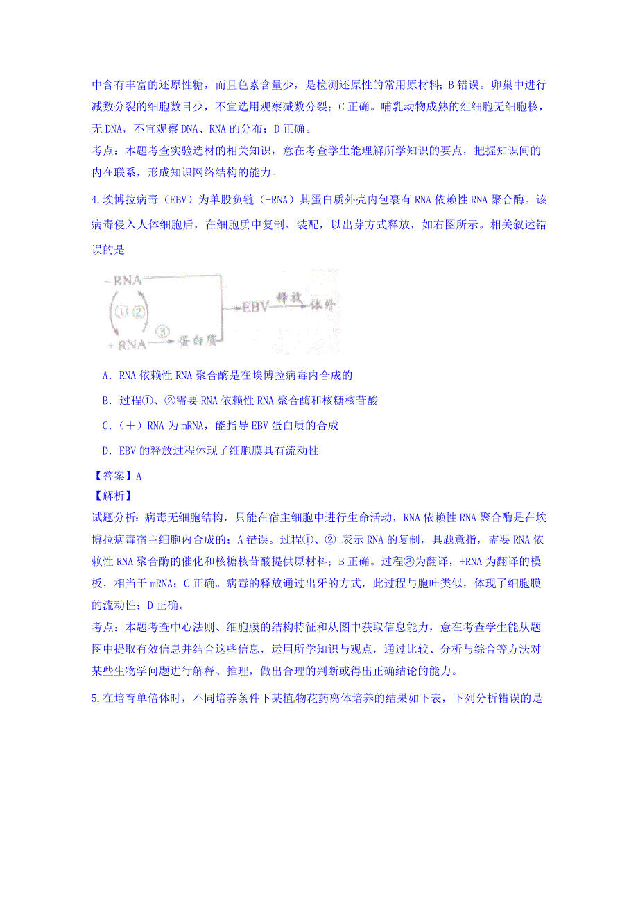 天津市五区县2016届高三上学期毕业班质量调查生物试题 WORD版含解析.doc_第2页