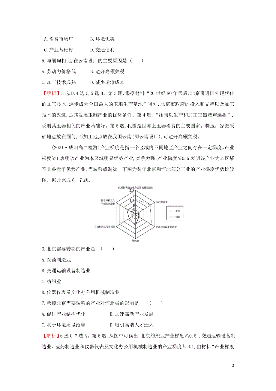 江苏省2021-2022学年新教材高中地理 重点强化练（四）（含解析）新人教版选择性必修第二册.doc_第2页