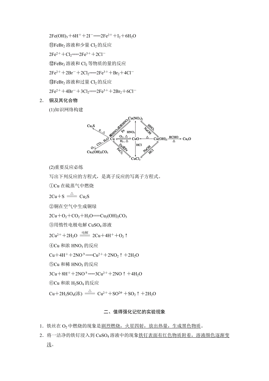 《步步高》2015届高三化学（四川专用）一轮配套文档：第3章 排查落实练六 铁、铜及其化合物.DOC_第2页