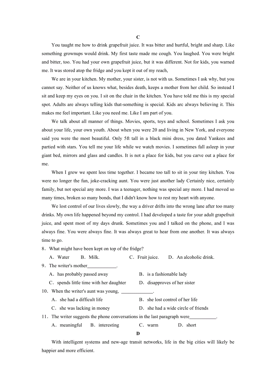 广东省汕头市金山中学等四校2021届高三上学期10月联考英语试题 WORD版含答案.doc_第3页