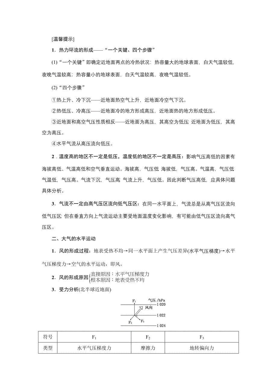 新教材2021-2022学年高中鲁教版地理必修第一册学案：2-1 第三课时　大气的运动 WORD版含解析.doc_第2页