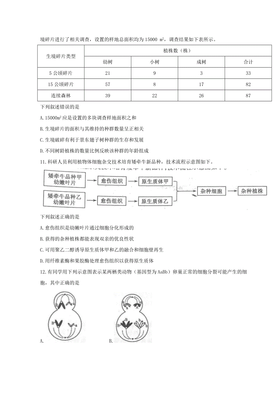 2021年高考真题——生物（福建卷） WORD版含答案.doc_第3页