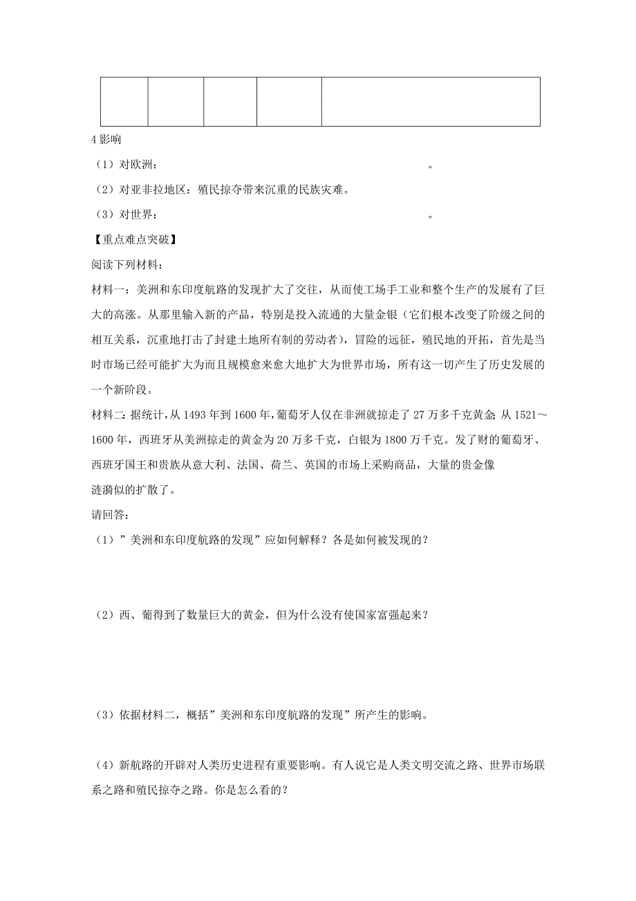 2012高一历史：第5课 新航路的开辟 学案（新人教版必修2）.doc_第2页