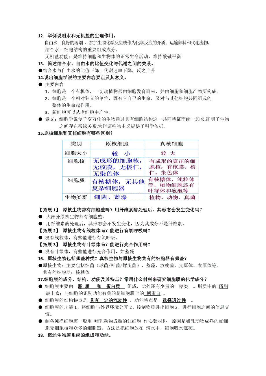 2014—2015学年第一学期高一生物期末复习提纲（1）（苏教版）.doc_第2页