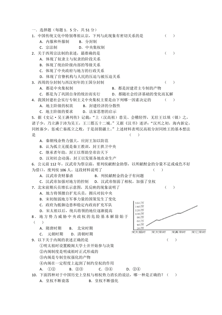 北京市第五中学2011-2012学年高二下学期期中考试 历史试题.doc_第1页