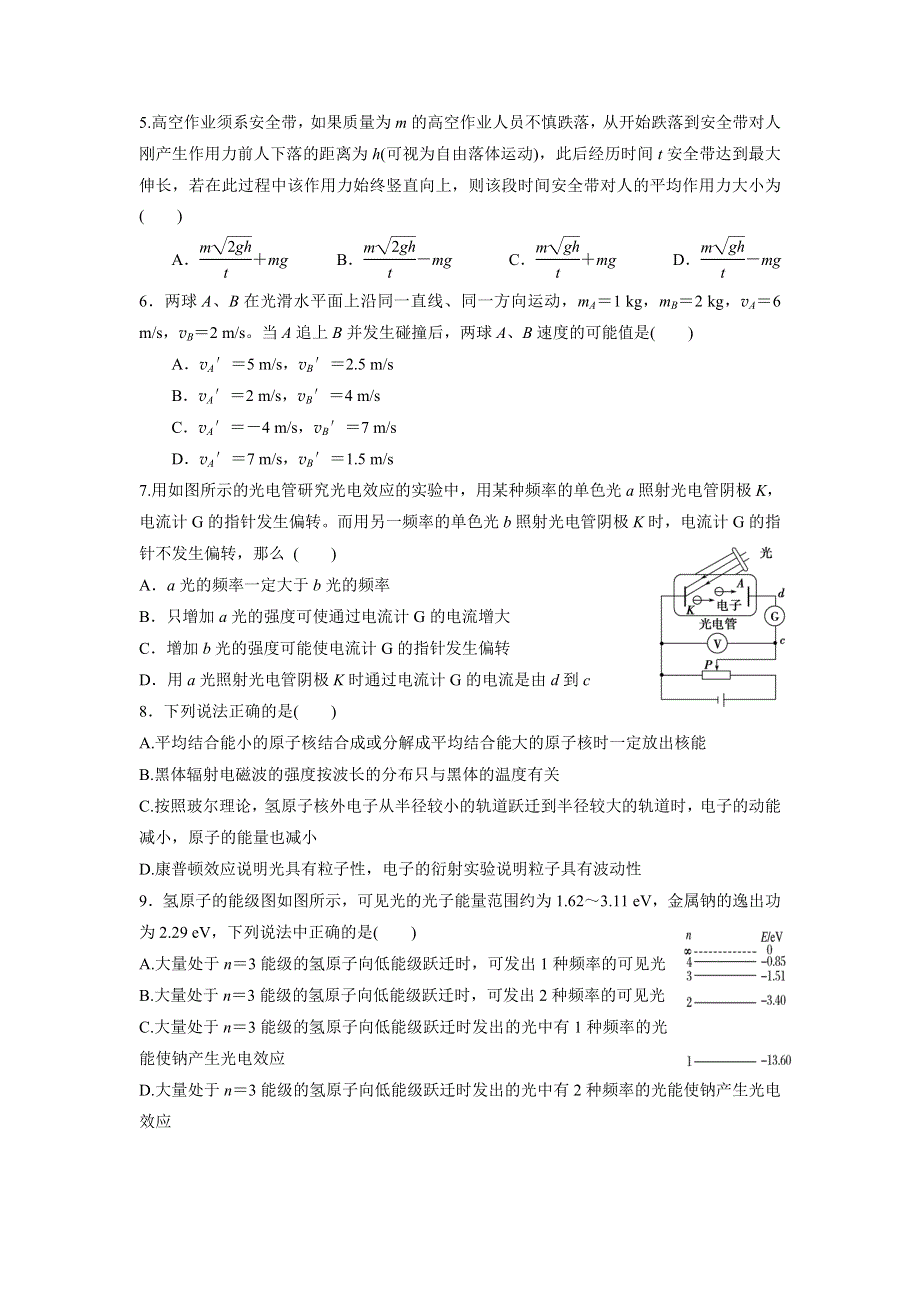 吉林省吉林市第五十五中学2018-2019学年高二下学期期末考试物理试题 WORD版含答案.doc_第2页