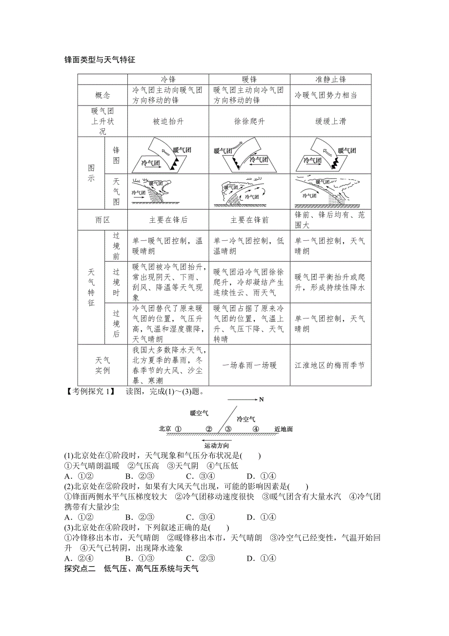 2012高一地理湘教版必修一学案 2.3 大气环境 第4课时 常见的天气系统.doc_第2页