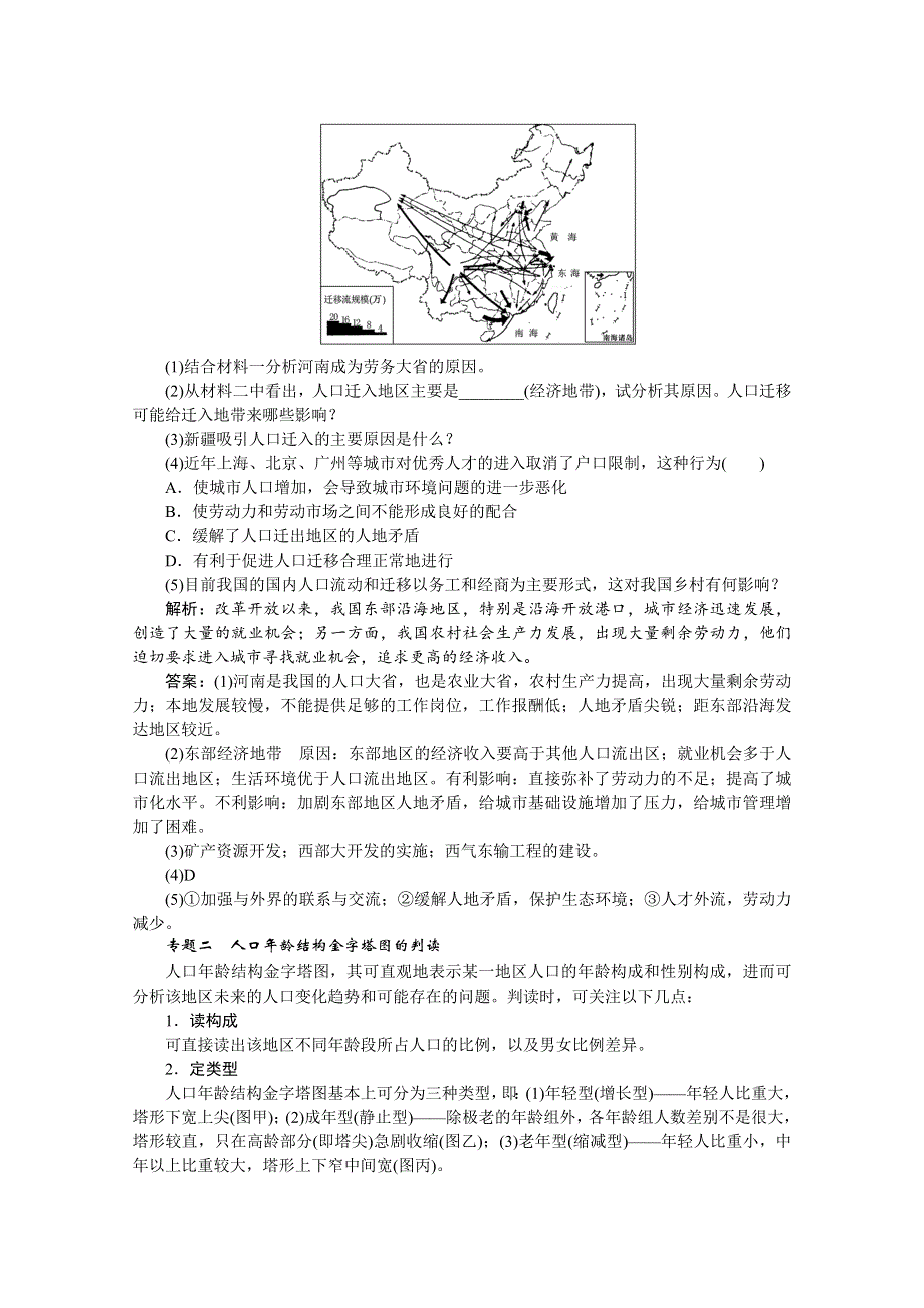2016版优化方案高中地理湘教版必修二习题 第一章 人口与环境 章末整合提升.doc_第2页