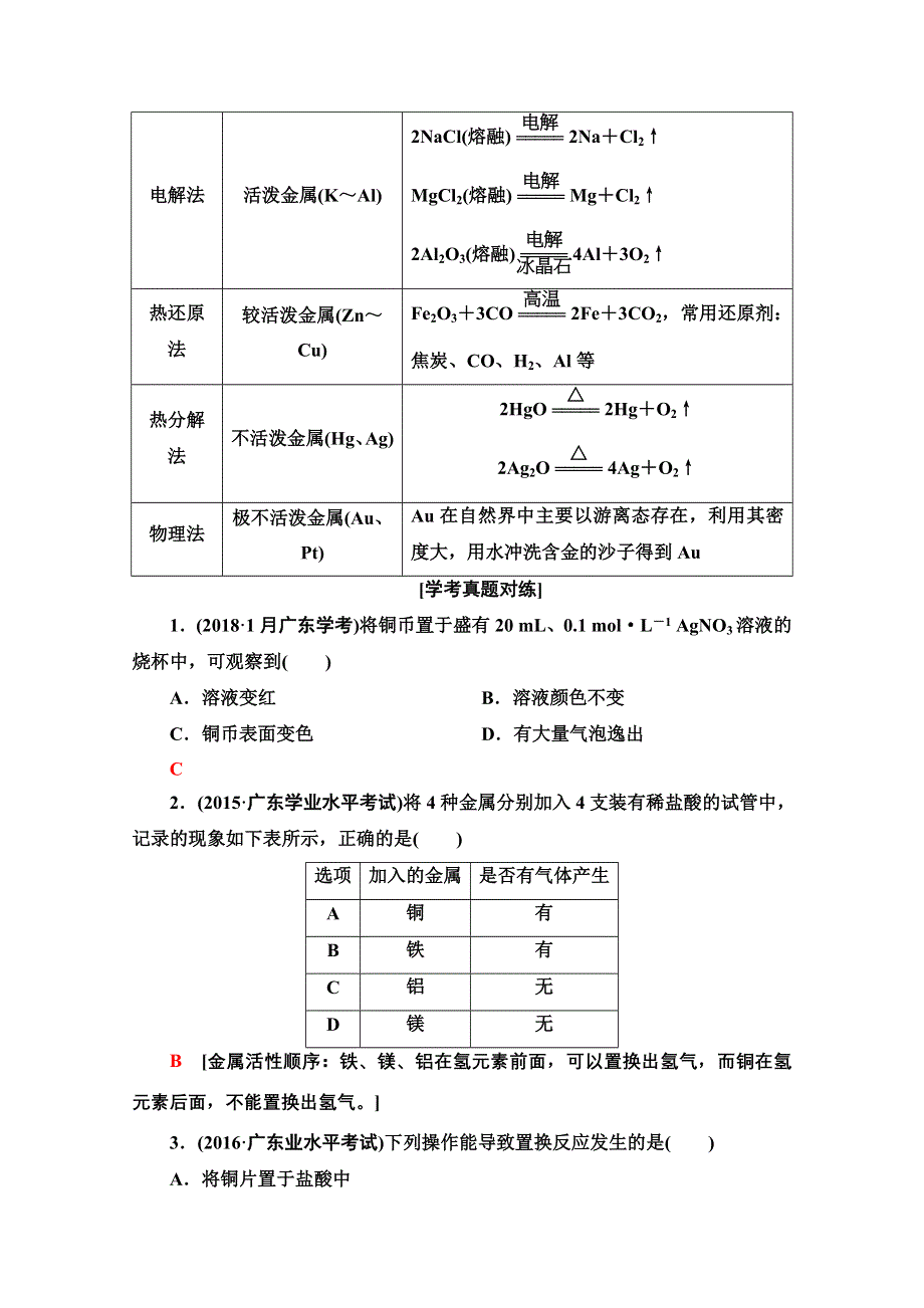 2021广东省高三化学学业水平合格考试总复习教师用书：第8章 专题16　化学与资源的综合利用、环境保护 WORD版含解析.doc_第2页