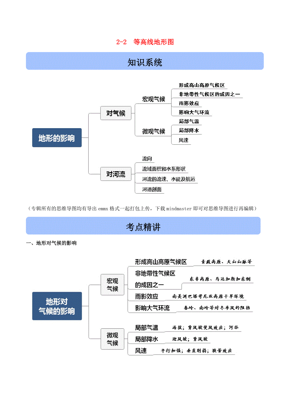 2021高考地理二轮复习 高频考点突破 2.2 地形的影响（含解析）.docx_第1页