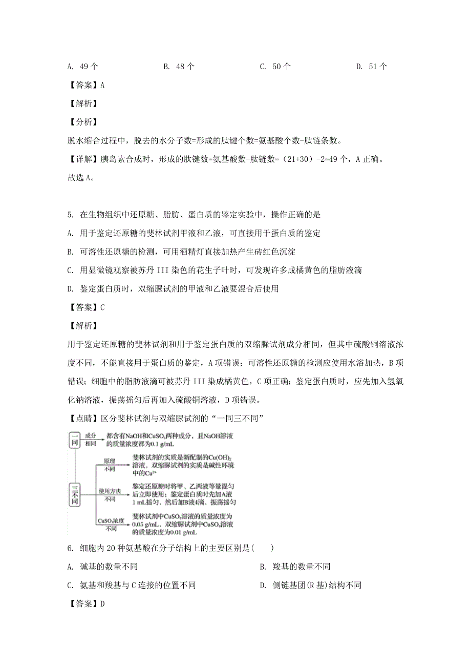 广东省江门市二中2019-2020学年高一生物上学期期中试题（含解析）.doc_第3页