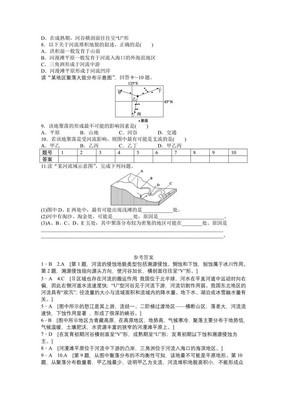 2012高一地理新人教版必修一课后练习 4.3 河流地貌的发育.doc_第2页