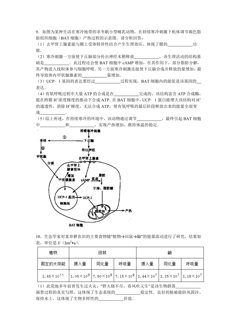 广西钦州市钦州港经济技术开发区2015-2016学年高三上学期期末生物试卷 WORD版含解析.doc_第3页