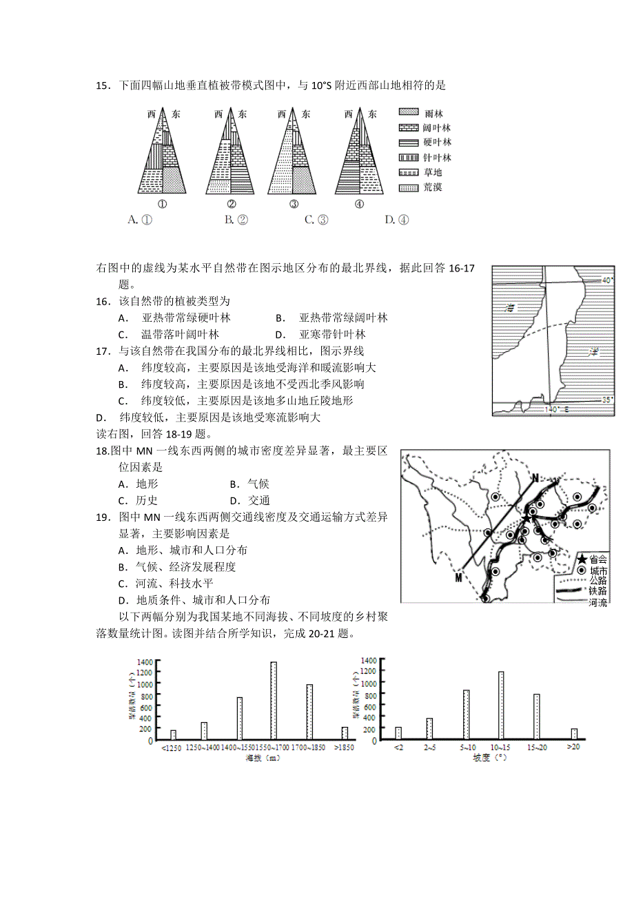 2016年1月份高三百题精练（2）地理试题 WORD版含答案.doc_第3页