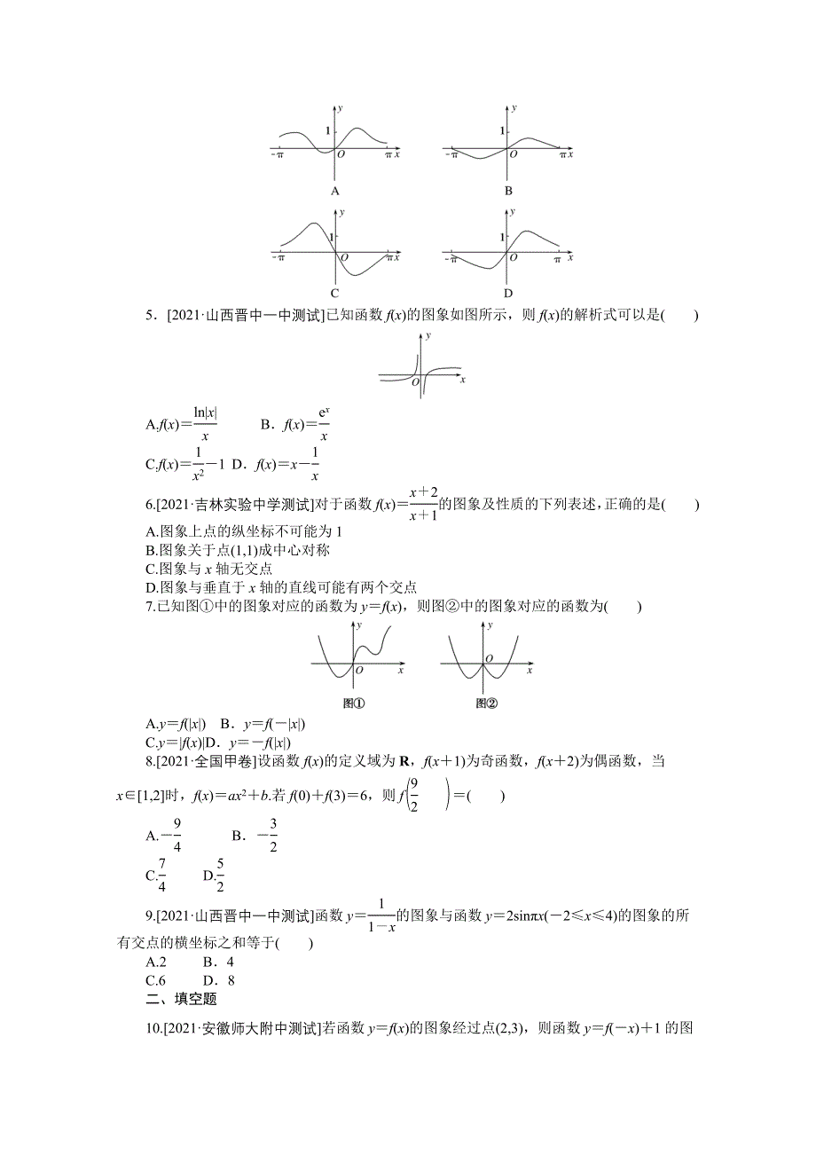 《统考版》2022届高考数学（理科）一轮练习：专练10　函数的图象 WORD版含解析.docx_第2页