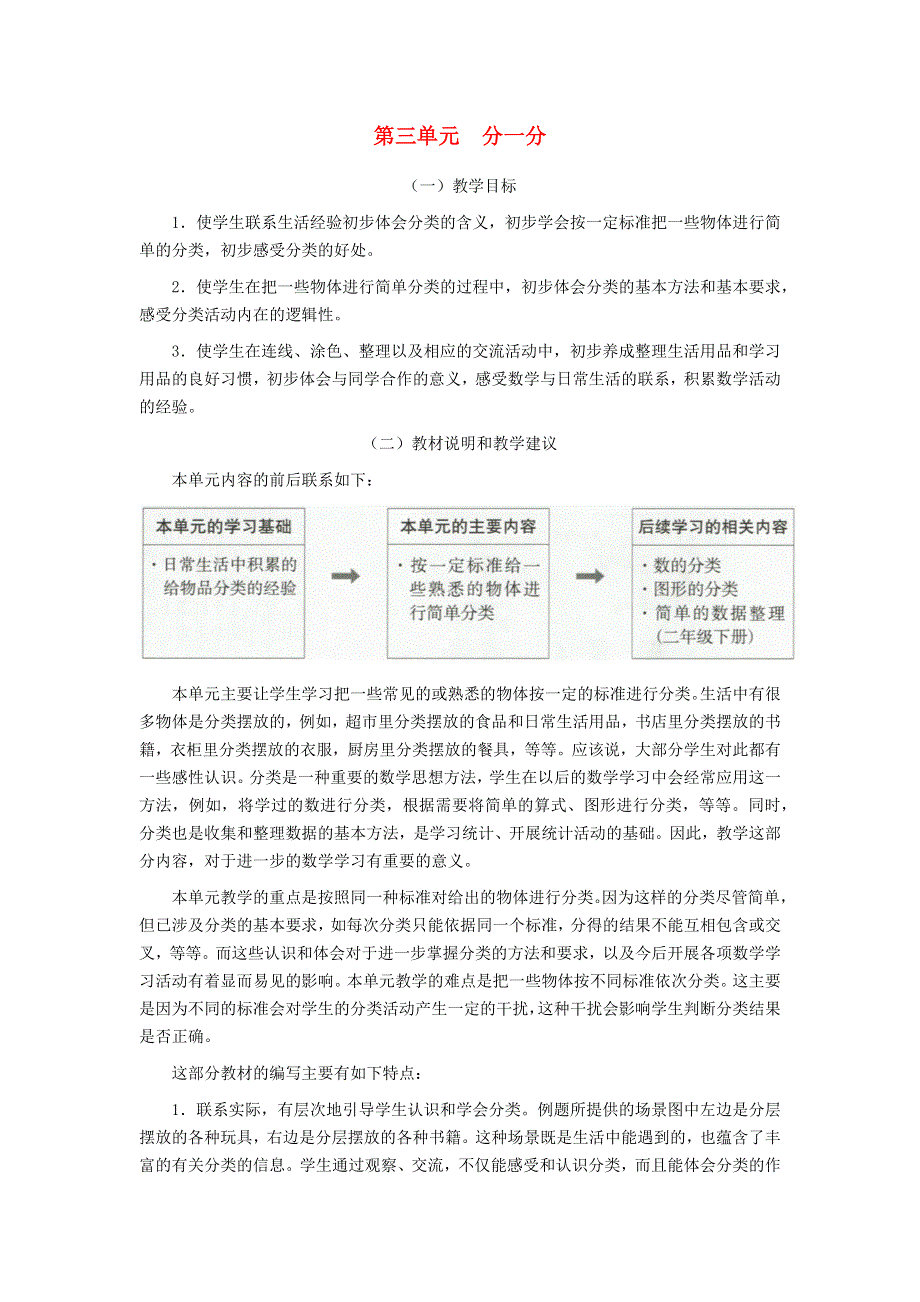 2021秋一年级数学上册 第三单元 分一分教材分析 苏教版.docx_第1页