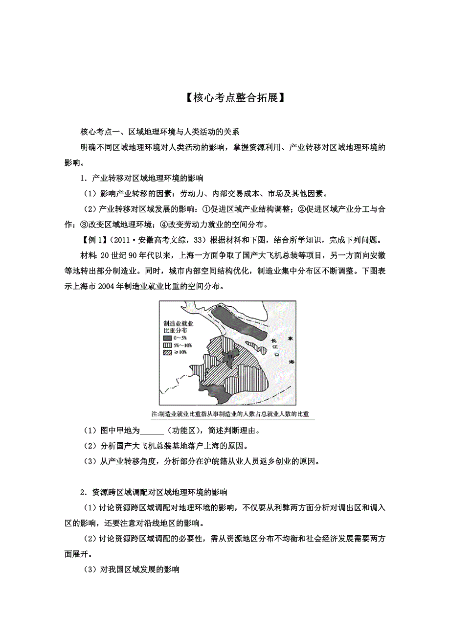 2012年高考地理热点考点集锦：区域与区域经济发展（学生版）.doc_第2页