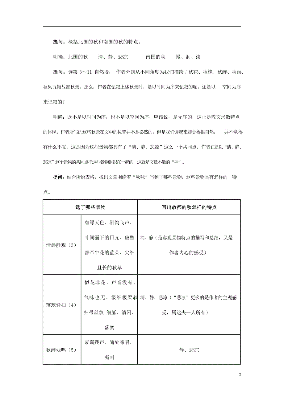 人教版高中语文必修二《故都的秋》教案教学设计优秀公开课 (16).docx_第2页