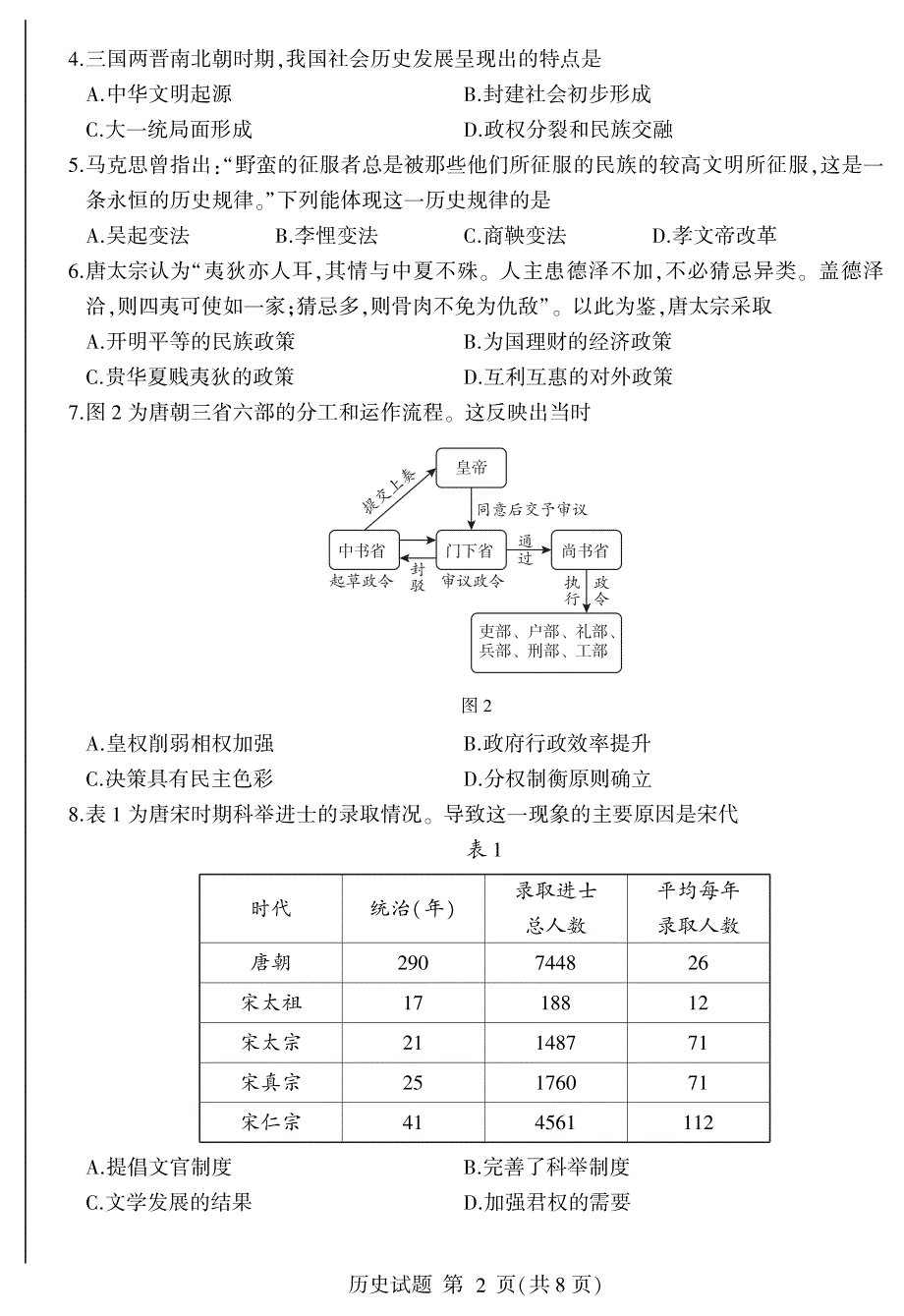 山东省郯城第二中学2020-2021学年高一上学期1月月考历史试卷 PDF版含答案.pdf_第2页