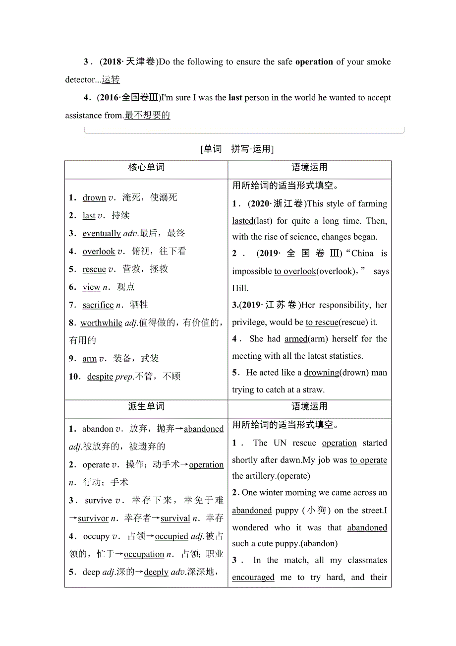 2022届高考统考英语外研版一轮复习教师用书：必修6 MODULE 6　WAR AND PEACE WORD版含解析.doc_第2页