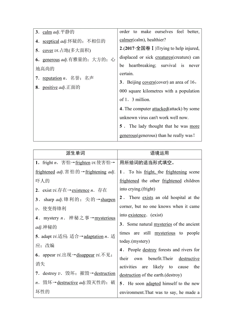 2022届高考统考英语外研版一轮复习教师用书：必修4 MODULE 6　UNEXPLAINED MYSTERIES OF THE NATURAL WORLD WORD版含解析.doc_第2页