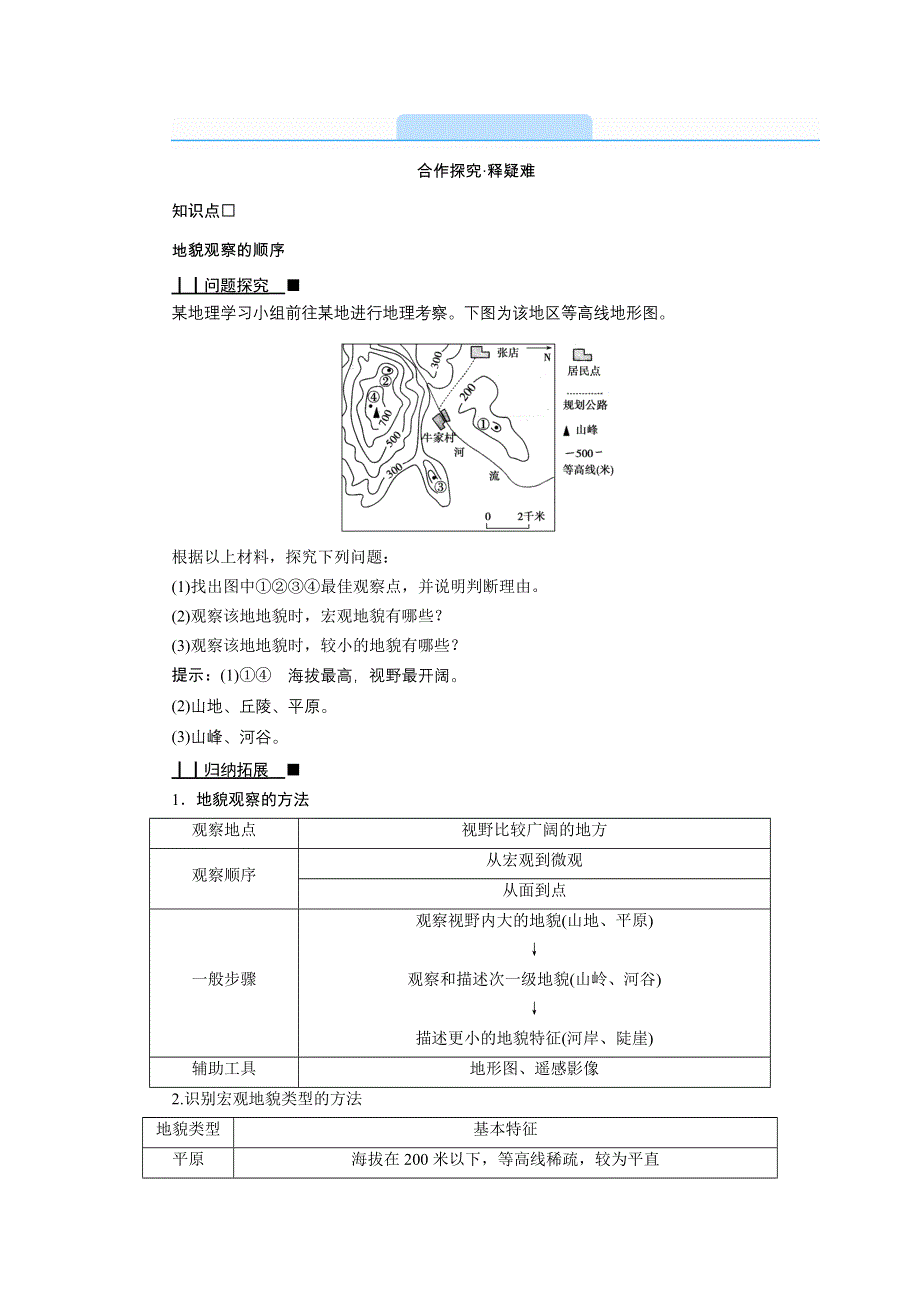 新教材2021-2022学年高一地理人教版（2019）必修第一册学案：第四章 第二节　地貌的观察 WORD版含解析.doc_第2页