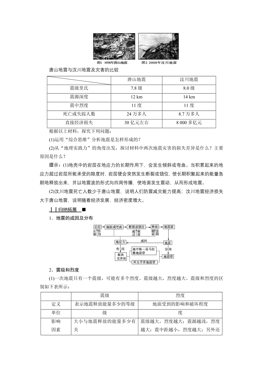 新教材2021-2022学年高一地理人教版（2019）必修第一册学案：第六章 第二节　地质灾害 WORD版含解析.doc_第3页