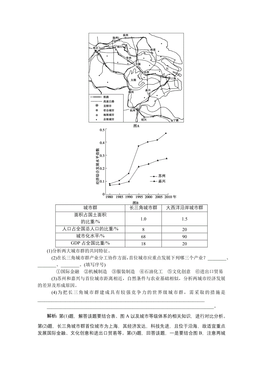 2016届（新课标）地理大一轮复习配套文档：第十五章 区域经济发展 第32讲 区域工业化与城市化——以我国珠江三角洲地区为例 把脉高考&演练提升.doc_第2页