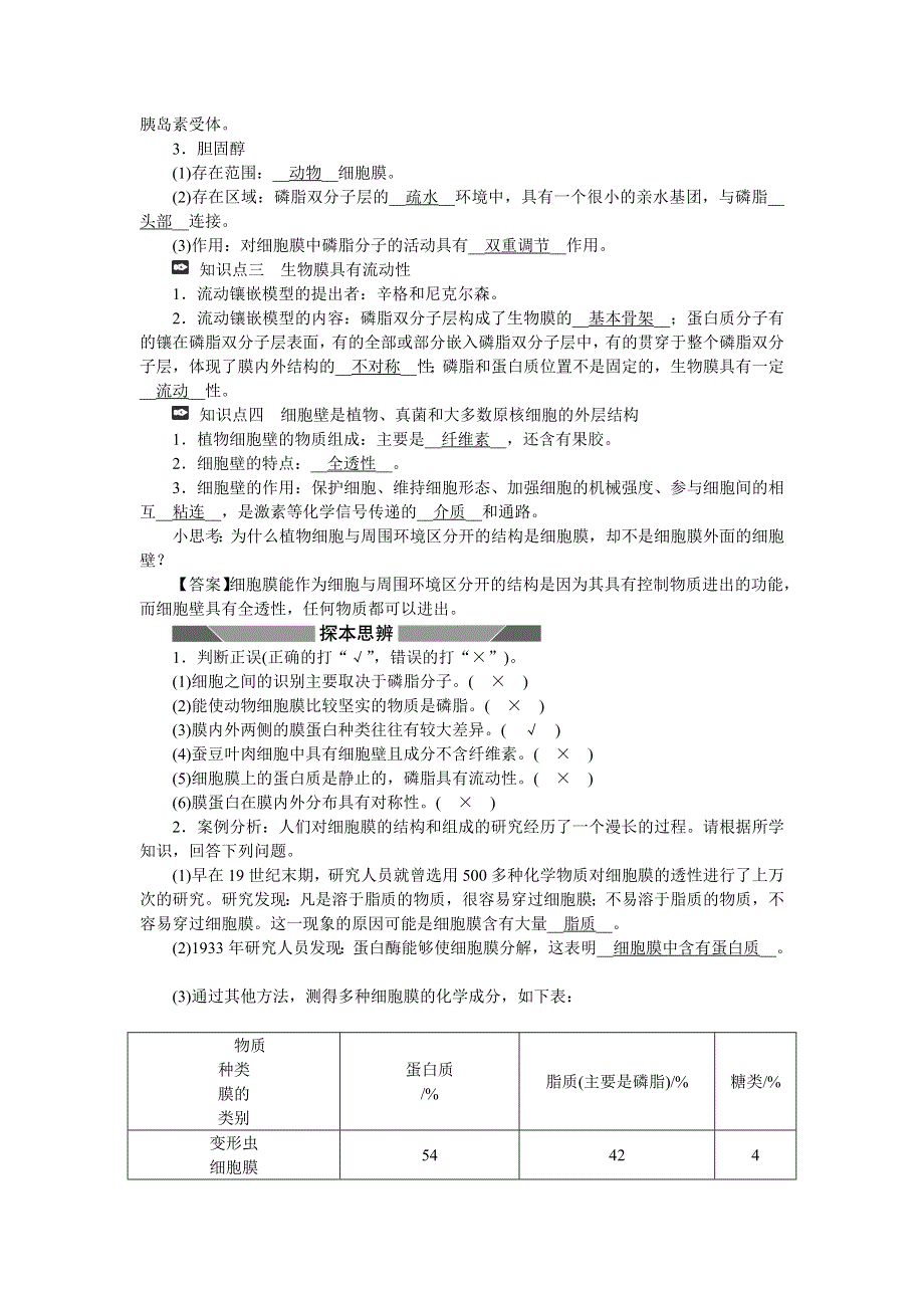 新教材2021-2022学年高一生物浙科版必修第一册学案：第二章第二节细胞膜控制细胞与周围环境的联系 WORD版含答案.docx_第2页