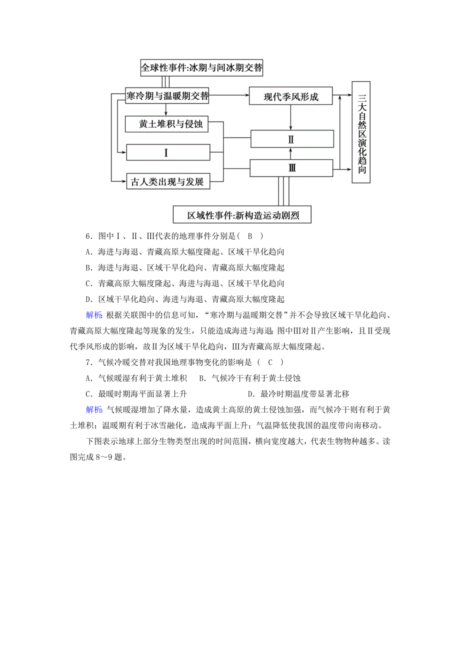 2020-2021学年新教材高中地理 第一章 宇宙中的地球 3 地球的演化过程课后练习（含解析）中图版必修1.doc_第3页