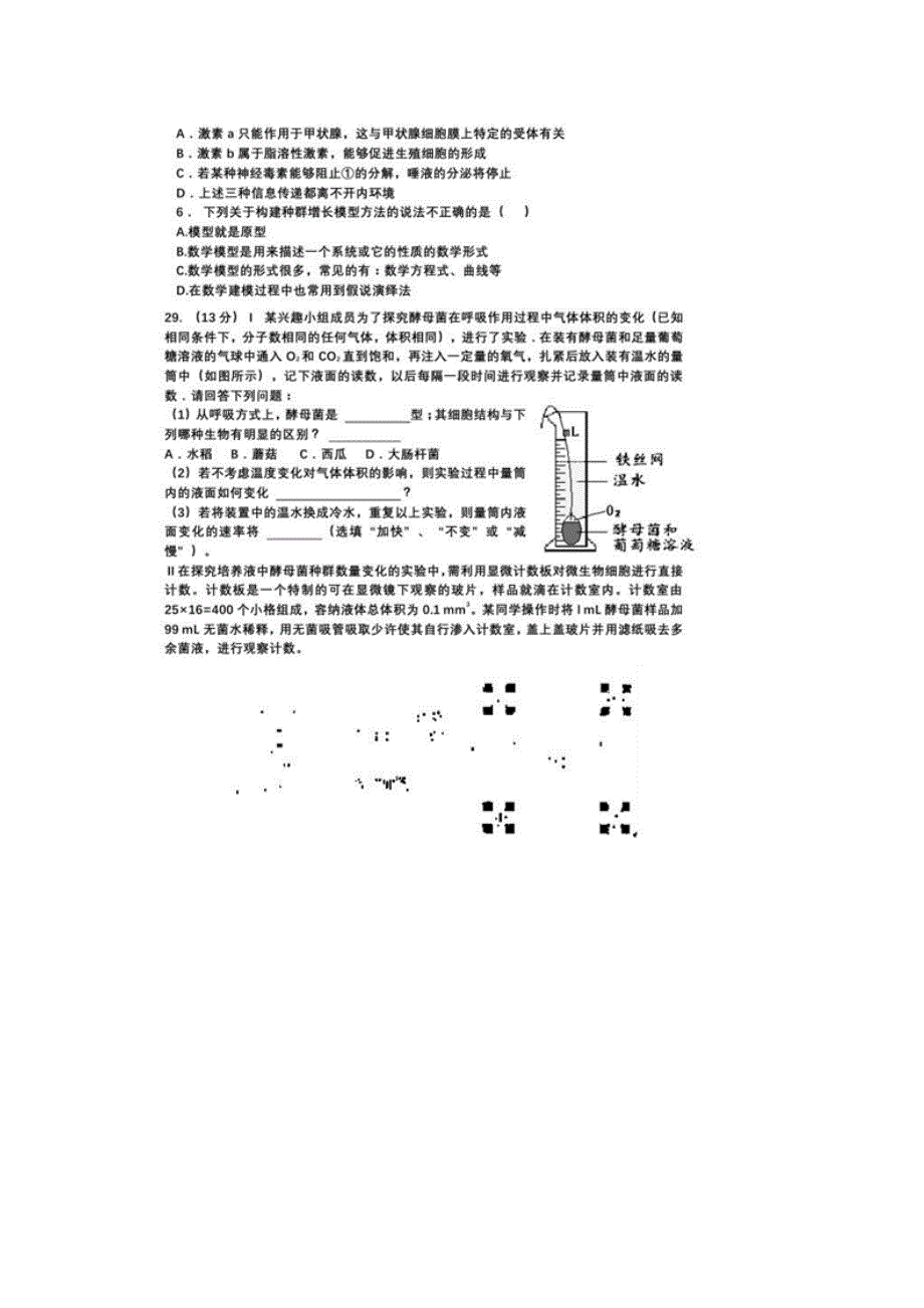 2016年广东省高考信息卷（十二）理科综合生物试题 扫描版含答案.doc_第2页