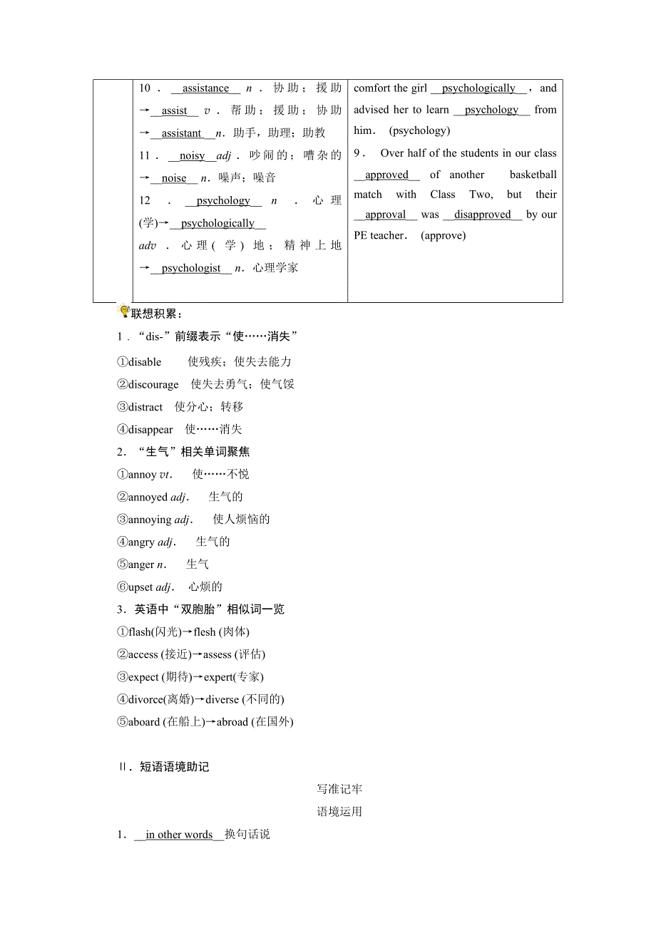 2022届高考英语（人教版）一轮总复习学案：选修七 UNIT 1　LIVING WELL WORD版含解析.doc_第3页