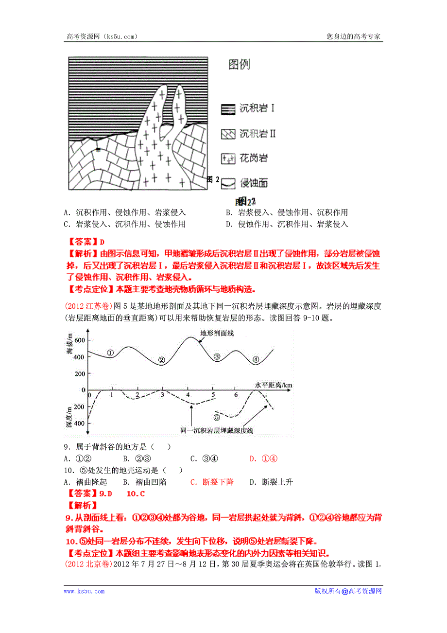 2012年高考真题考点汇编 地质作用与地表形态.pdf_第2页