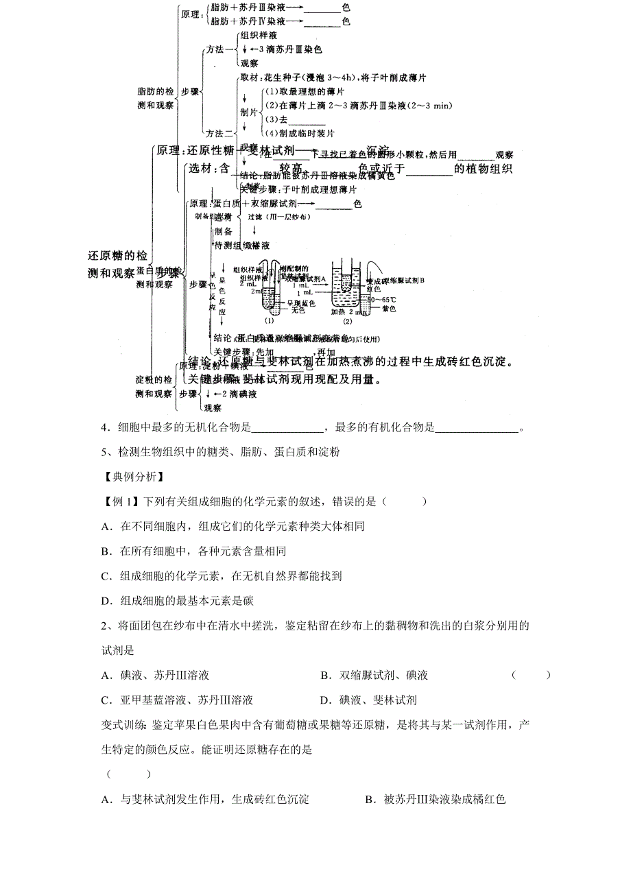 山东省济宁市学而优教育咨询有限公司高中生物必修一：2-1细胞的元素和化合物 学案 WORD版缺答案.doc_第2页