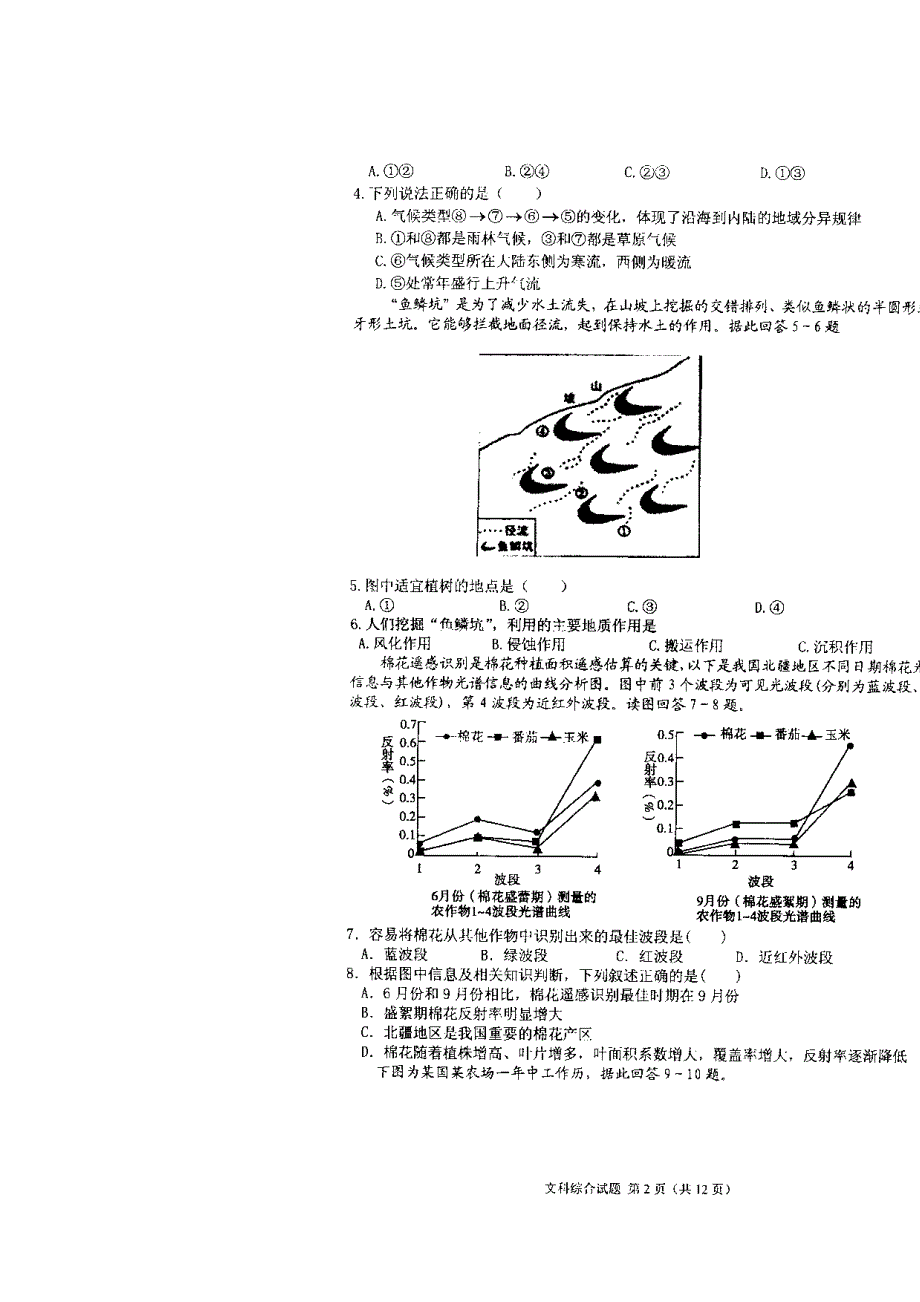 重庆市巴蜀中学2012届高三第六次月考 文综 扫描版.doc_第3页