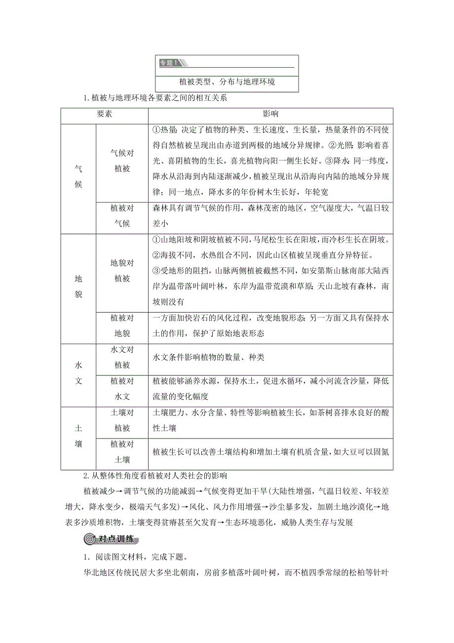 2020-2021学年新教材高中地理 第5章 自然环境的整体性与差异性 章末小结与测评（含解析）新人教版选择性必修第一册.doc_第3页