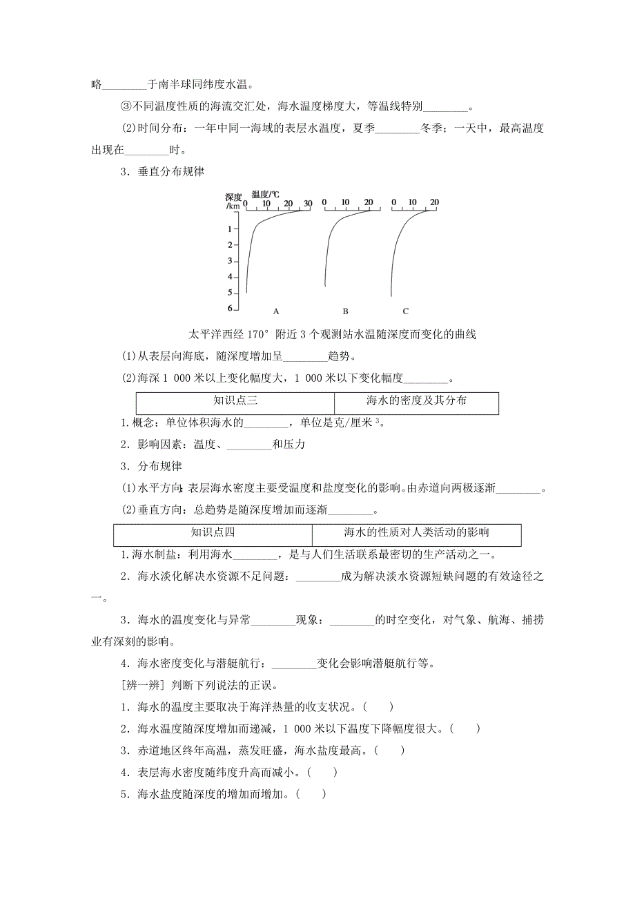 2020-2021学年新教材高中地理 第二单元 自然地理要素及现象 第五节 第1课时 海水的性质及对人类活动的影响练习（含解析）中图版必修1.doc_第2页